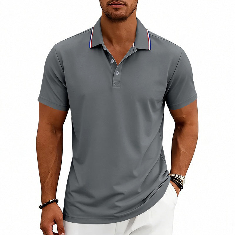 Gavin - Men's Smart Casual Contrast Detail Polo Shirt