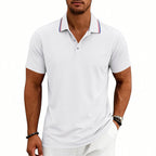 Gavin - Men's Smart Casual Contrast Detail Polo Shirt