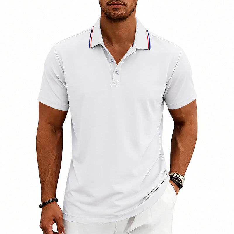 Gavin - Men's Smart Casual Contrast Detail Polo Shirt