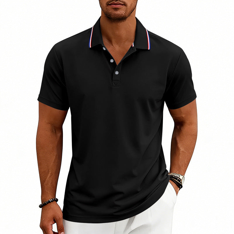 Gavin - Men's Smart Casual Contrast Detail Polo Shirt