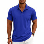 Gavin - Men's Smart Casual Contrast Detail Polo Shirt