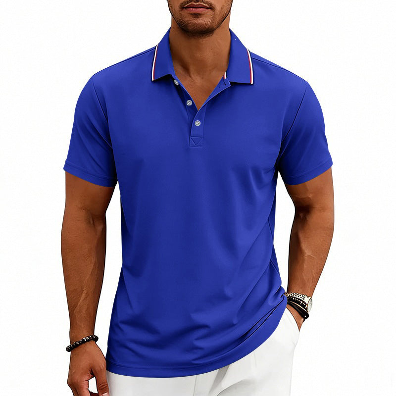 Gavin - Men's Smart Casual Contrast Detail Polo Shirt