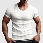 Gavin - Men's Striped V-Neck T-Shirt
