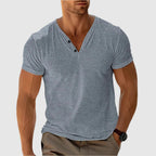 Gavin - Men's Button Detail V-Neck T-Shirt