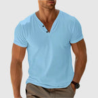 Gavin - Men's Button Detail V-Neck T-Shirt