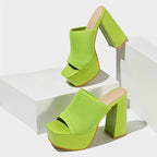 Georgia - Women's Square-Toe High-Platform Heeled Sandals