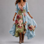 Gillian - Women's Bohemian Floral Flow Maxi Dress