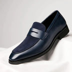 Gregory - Men's Velvet Panel Penny Strap Loafers