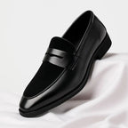 Gregory - Men's Velvet Panel Penny Strap Loafers