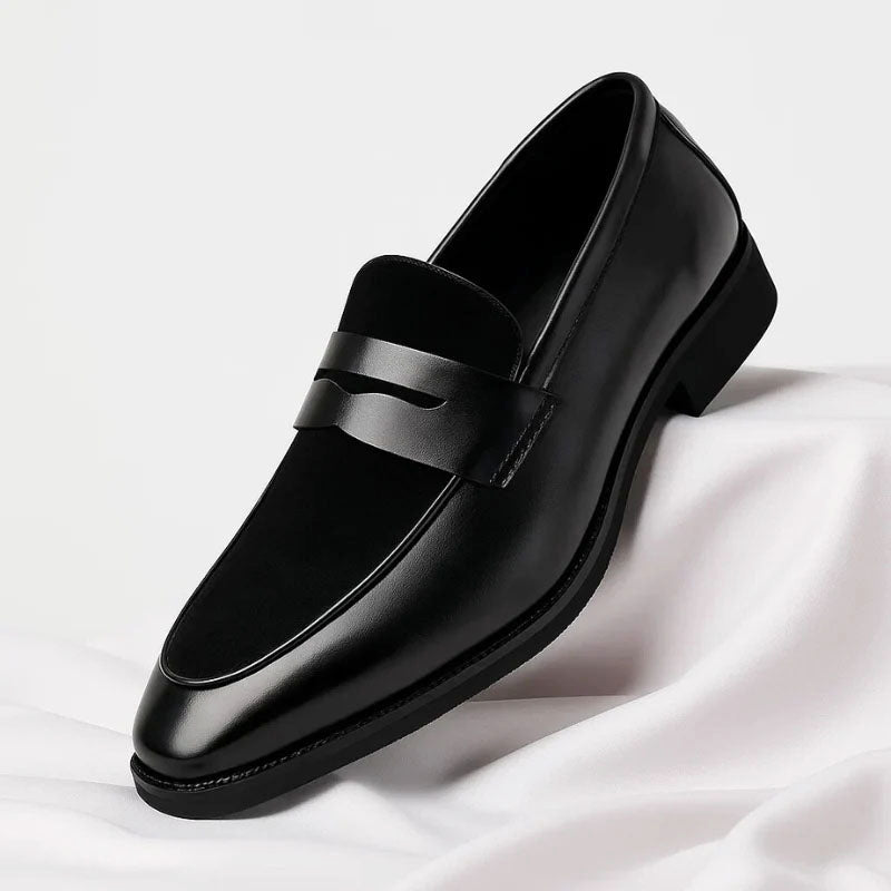Gregory - Men's Velvet Panel Penny Strap Loafers