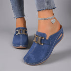 Hailey - Women's Slip-On Metallic Buckle Clogs
