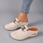 Hailey - Women's Slip-On Metallic Buckle Clogs