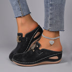 Hailey - Women's Slip-On Metallic Buckle Clogs