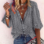 Hannah - Women's Boho Patterned Button-Up Top