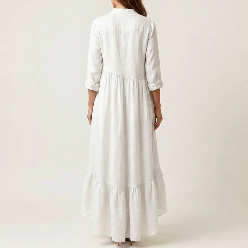 Hannah - Women's Tiered Maxi Dress with Ruffle Hem