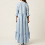 Hannah - Women's Tiered Maxi Dress with Ruffle Hem