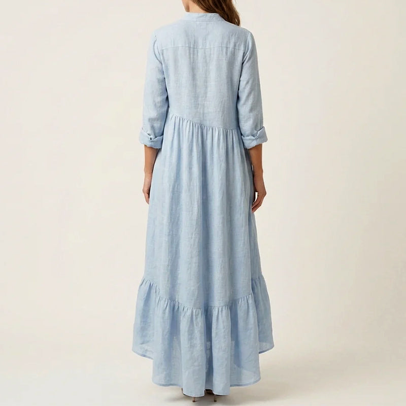 Hannah - Women's Tiered Maxi Dress with Ruffle Hem