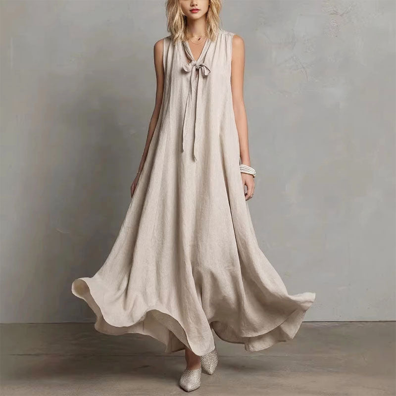 Hannah - Women’s Linen-Look Flowing Maxi Dress