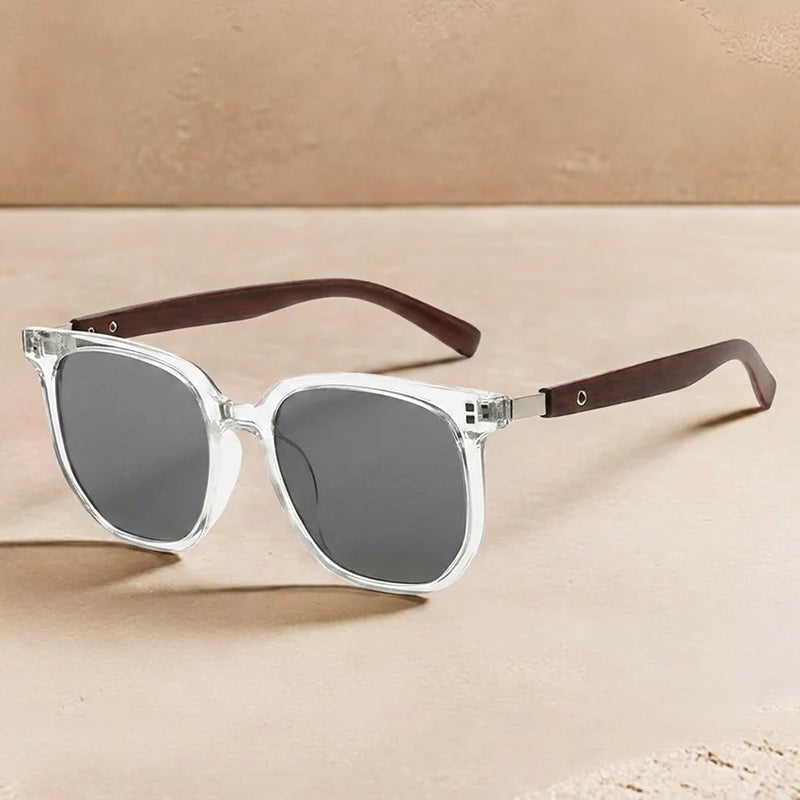 Harbor - Classic Wood-Look Temple Square Sunglasses