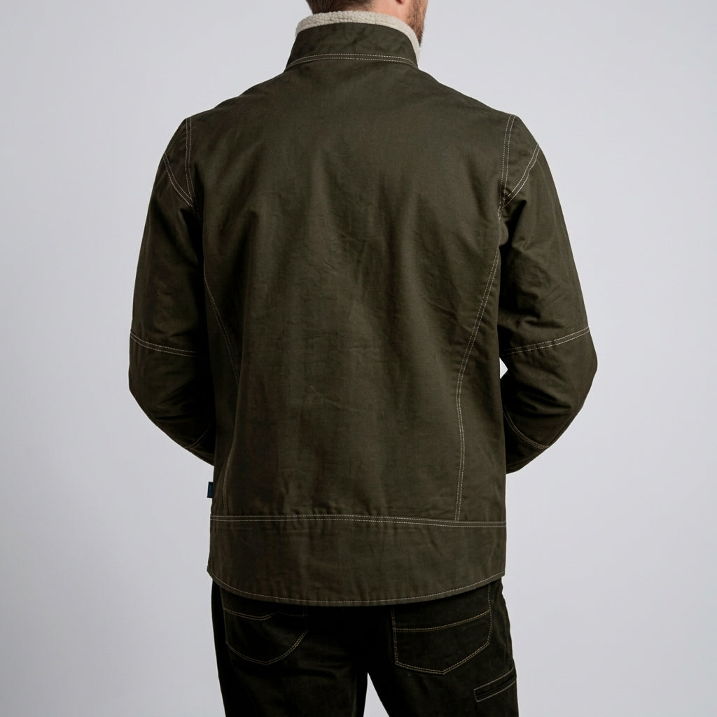 Harold - Men's Full-Zip Jacket with Sherpa Stand Collar