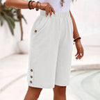 Harper - Women's Relaxed Wide-Leg Linen Bermuda Shorts