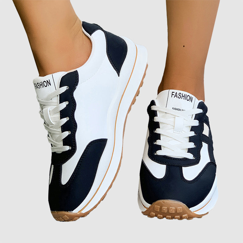 Harper - Women's Retro Panel Lace-Up Sneakers