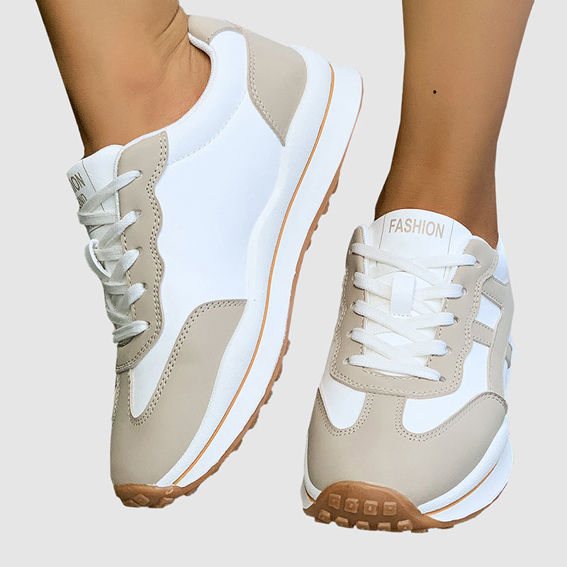 Harper - Women's Retro Panel Lace-Up Sneakers