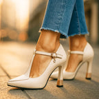 Harper - Women's Contrast-Trim T-Strap Pumps