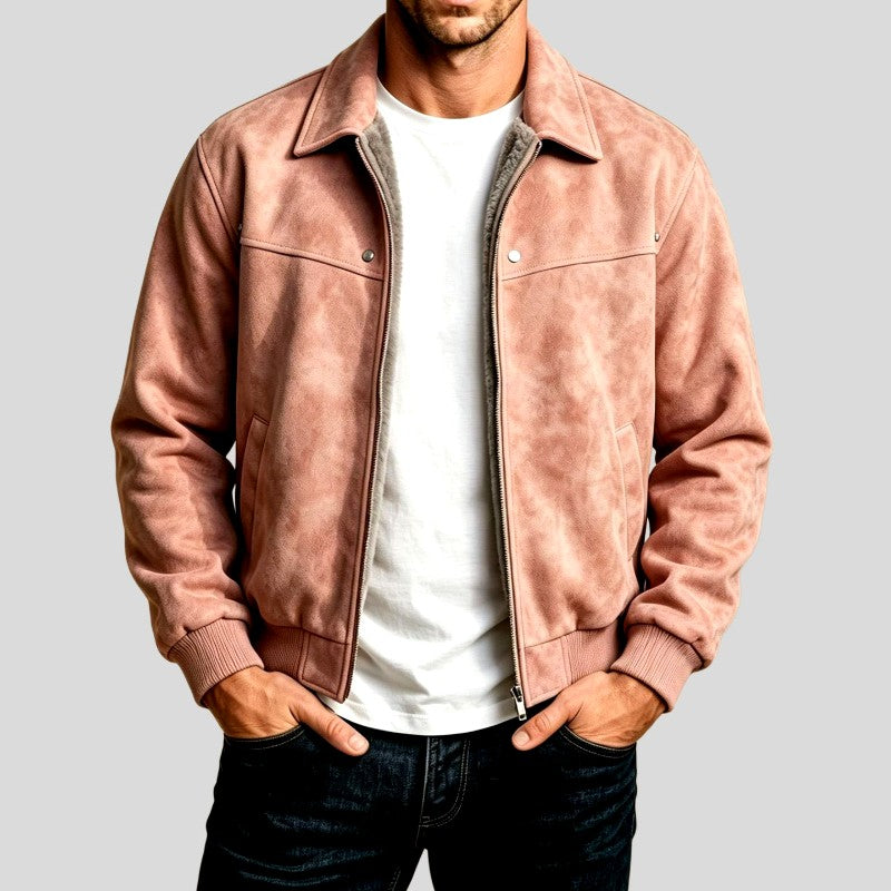 Harris - Men's Vintage Faux Leather Bomber Jacket