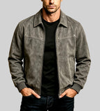Harris - Men's Vintage Faux Leather Bomber Jacket