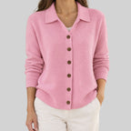 Hilary - Women's Collared Button-Front Cardigan