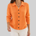 Hilary - Women's Collared Button-Front Cardigan