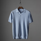 Holden - Men's Textured Buttonless Short-Sleeve Polo