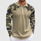 Hunter - Men's Camouflage Print Long Sleeve Polo Shirt