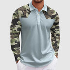Hunter - Men's Camouflage Print Long Sleeve Polo Shirt
