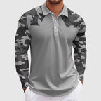 Hunter - Men's Camouflage Print Long Sleeve Polo Shirt