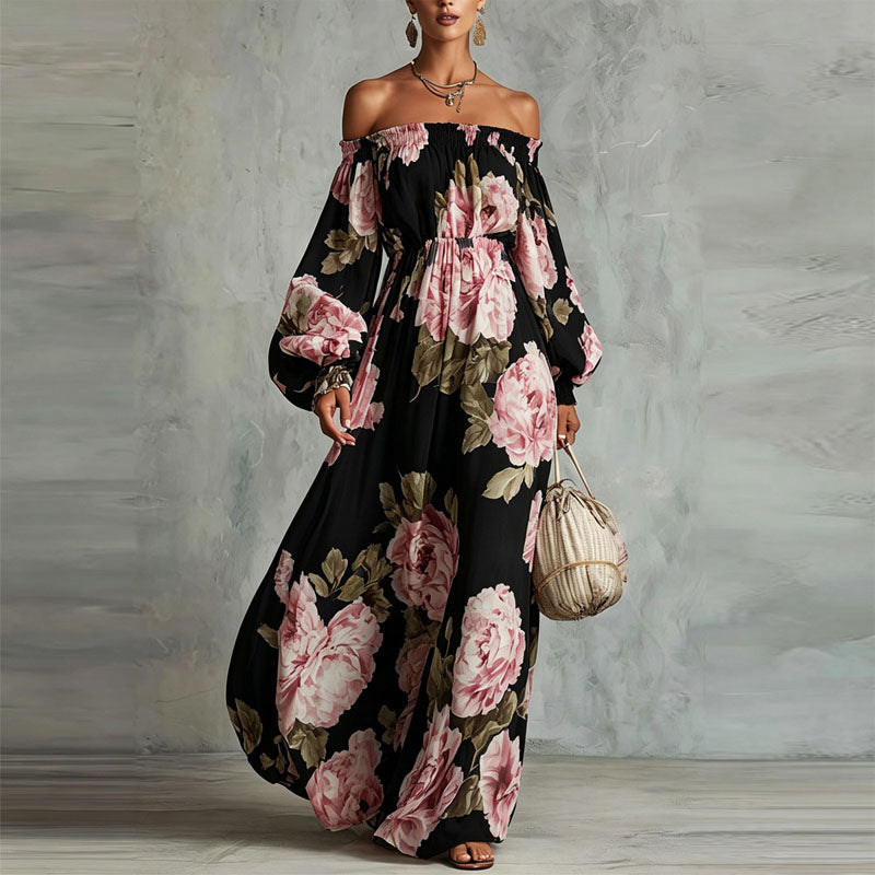 Indie - Women's Off-Shoulder Floral Maxi Dress