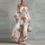 Indie - Women's Off-Shoulder Floral Maxi Dress