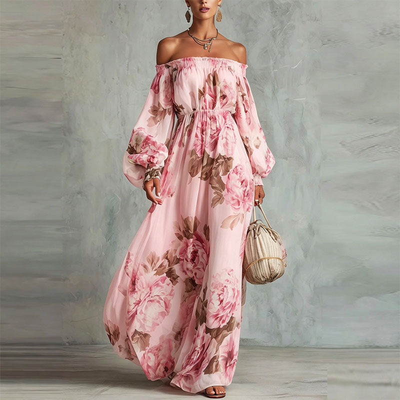 Indie - Women's Off-Shoulder Floral Maxi Dress