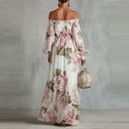 Indie - Women's Off-Shoulder Floral Maxi Dress