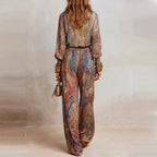 Isabella - Women’s Sophisticated Paisley Print Loungewear Set