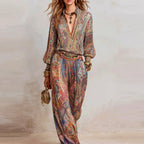 Isabella - Women’s Sophisticated Paisley Print Loungewear Set