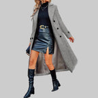 Isabelle - Women's Double-Breasted Wool Blend Coat 4