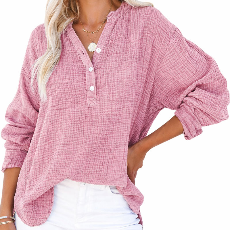 Jade - Women’s Lightweight Long Sleeve Henley Top