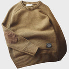 Jake - Men's Elbow Patch Crewneck Knit Sweater