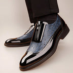 Jason - Men's Zip-Front Patent and Pebbled Loafers