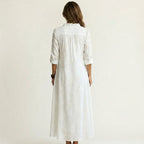 Jennifer - Women's Embroidered Linen Maxi Dress