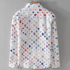 Jerry - Men's Abstract Square Pattern Long Sleeve Shirt
