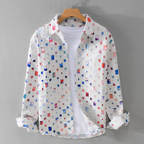 Jerry - Men's Abstract Square Pattern Long Sleeve Shirt