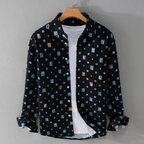 Jerry - Men's Abstract Square Pattern Long Sleeve Shirt